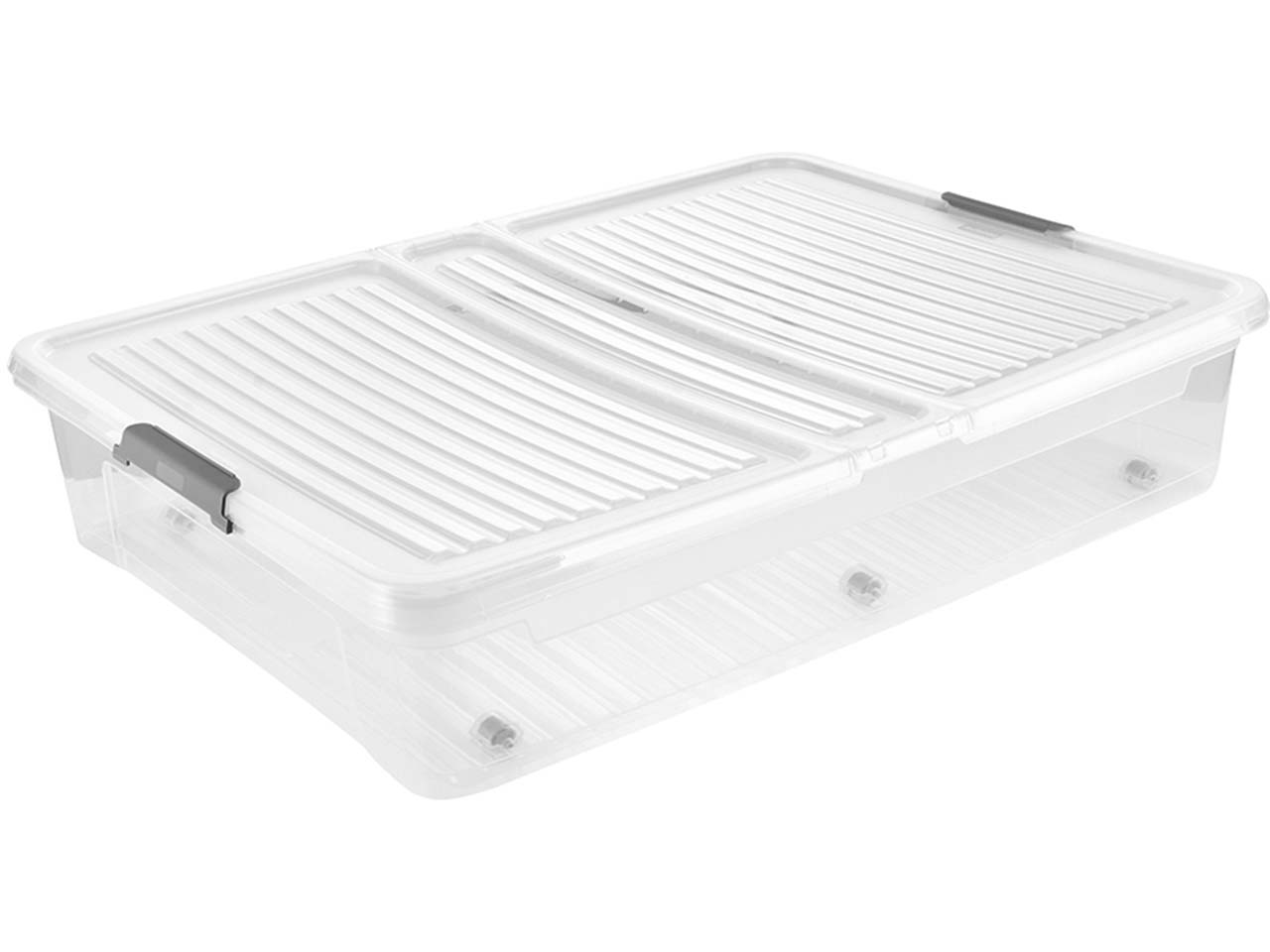 keeeper Unterbettbox mit Rollen "Leo" 77 x 58 x 16 cm, 53 l, transparent