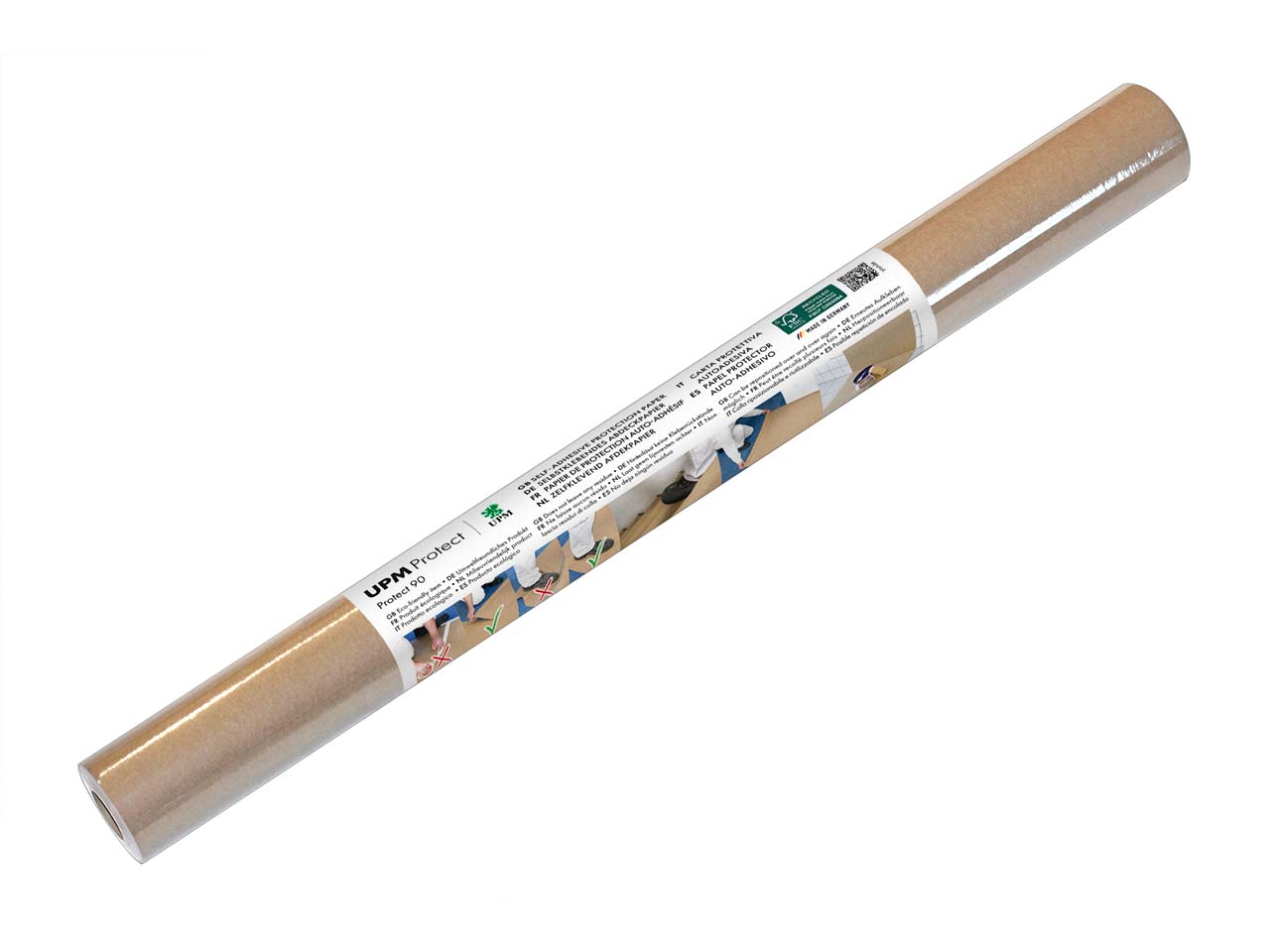 UPM Abdeckpapier aus Recyclingpapier, selbstklebend, 50 g/m², Länge 10 m, Breite 600 mm