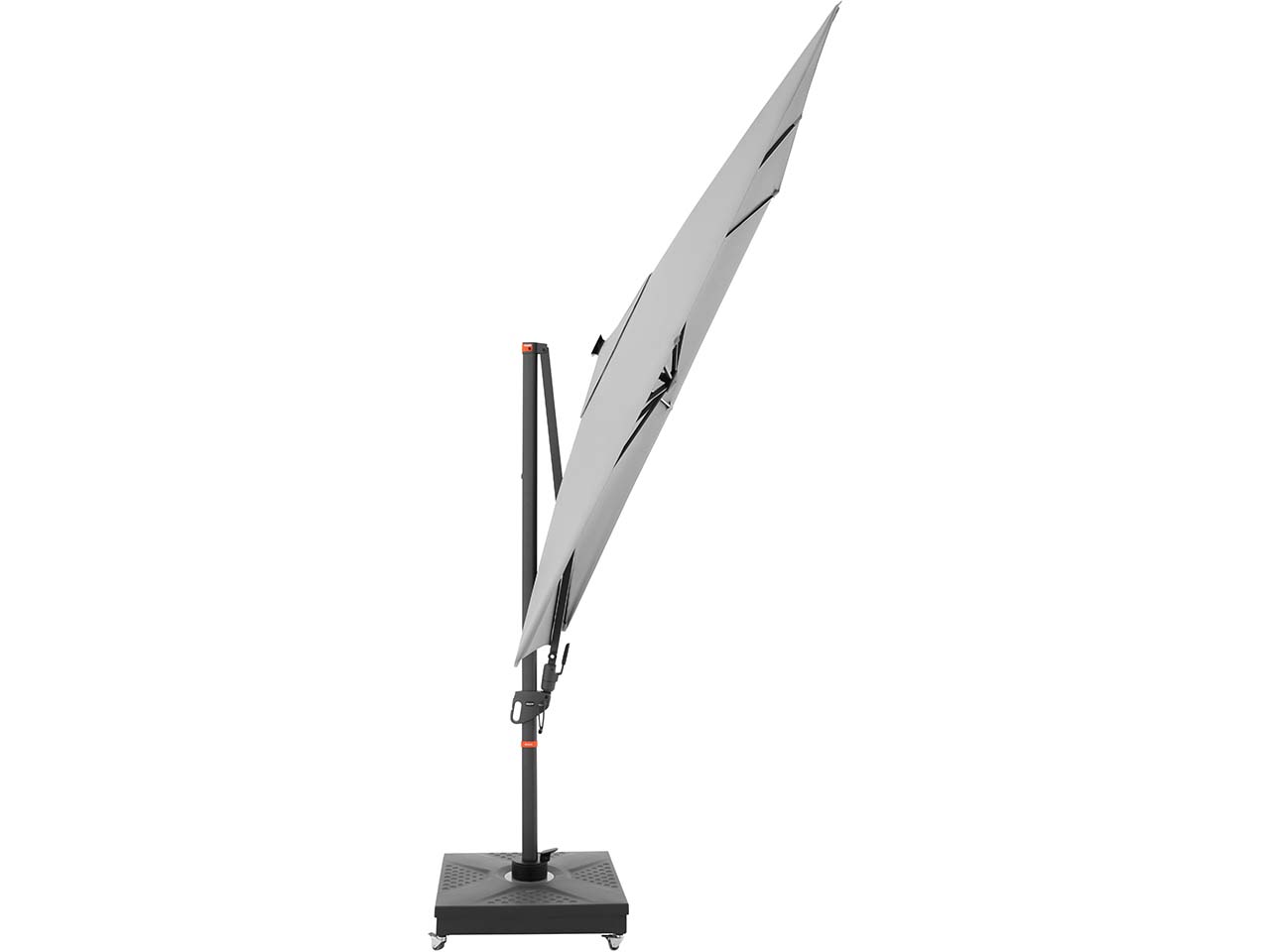 doppler Pendelschirm "myZone AX" mit LED Beleuchtung 300 x 220 cm, hellgrau