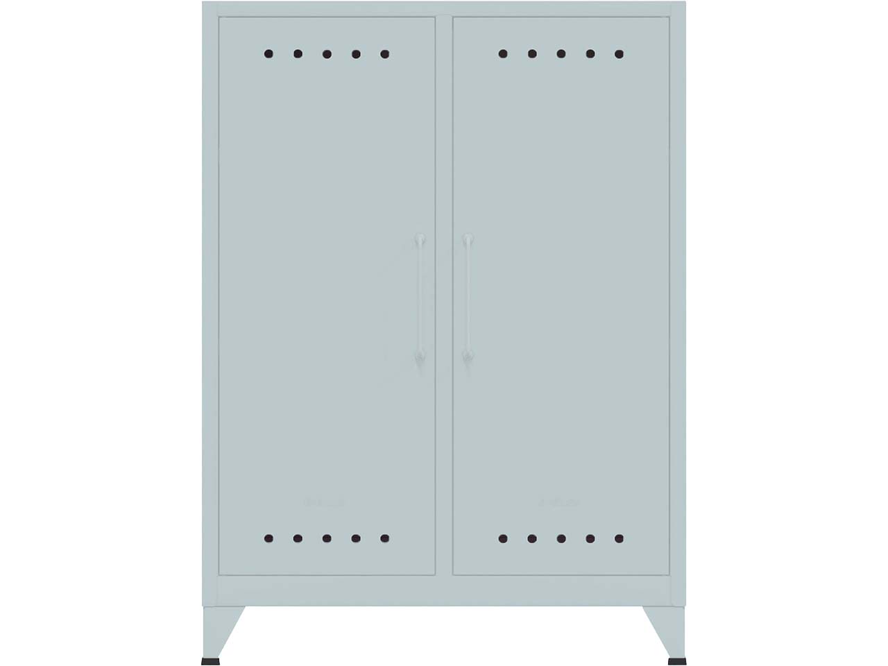 BISLEY Sideboard "Fern" 2 Fachböden, B80xT40xH110cm, lichtgrau