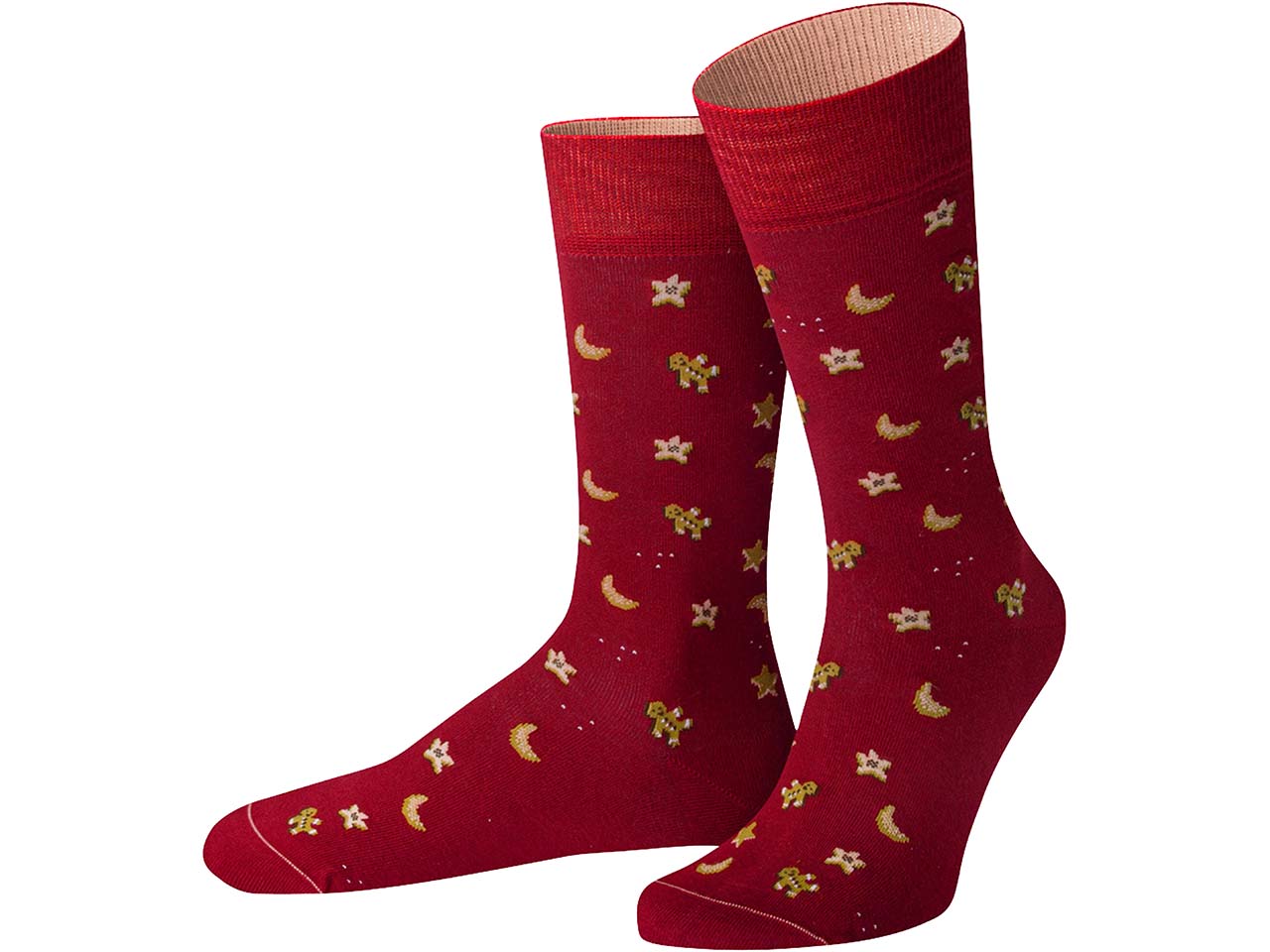 VON JUNGFELD Bio-Socken "Vanillekipferl", bordeauxrot, Gr. 39/42