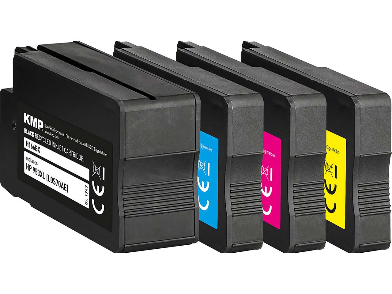 KMP Tintenpatronen ersetzt HP Nr. 953XLBK/C/M/Y schwarz, cyan, magenta, gelb, 4er-Set