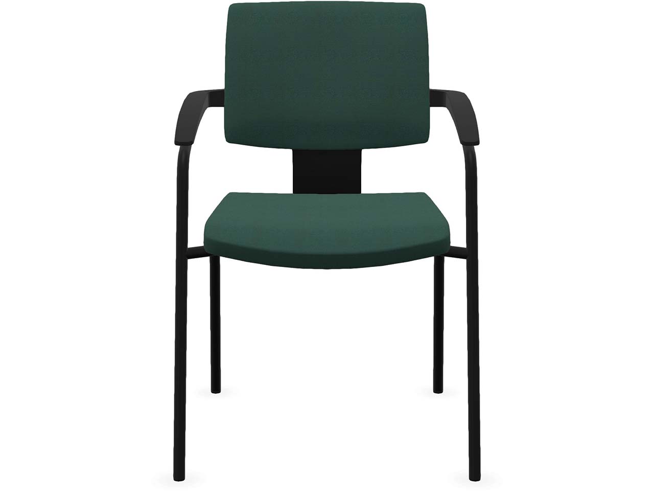 Profim Besucherstuhl "XENON" mit Armlehnen, stapelbar, schwarz, Stoff: grün