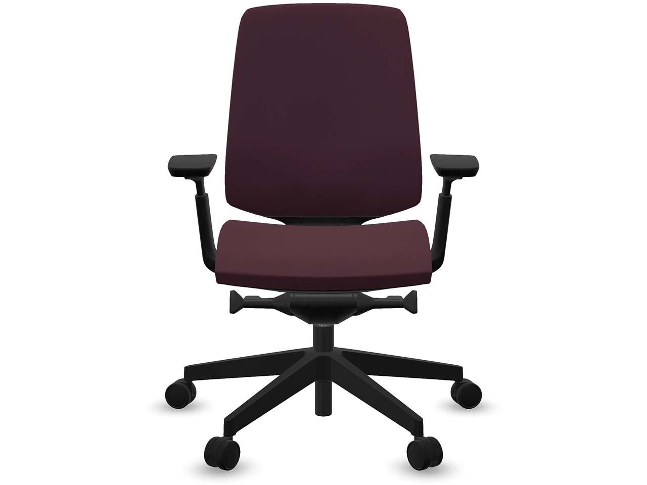 Profim Bürodrehstuhl "LIGHT UP" mit Armlehnen, Gestell: schwarz, Stoff: bordeaux