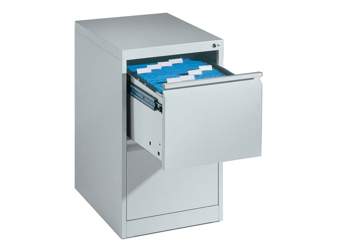 Hängeregistraturschrank einbahnig, 2 Schubladen, lichtgrau/lichtgrau