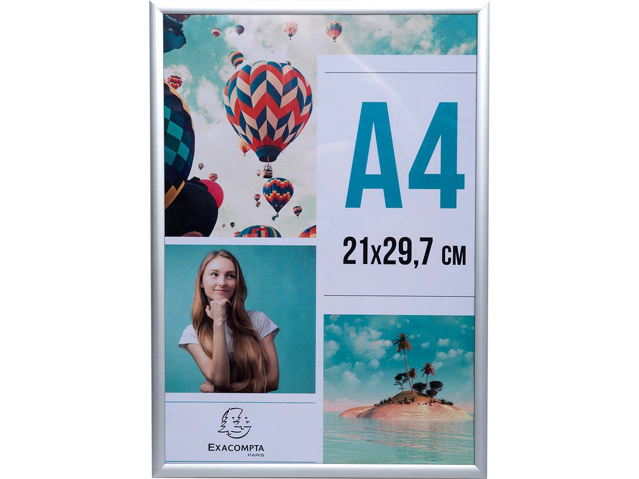 Exacompta Bilderrahmen "Exacryl" mit Alurahmen, für DIN A4, Außenmaß: 305 x 218 x 26 mm