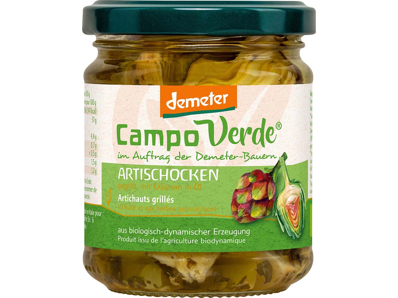Campo Verde Bio-Artischocken gegrillt, in Öl mit Kräutern, 190 g