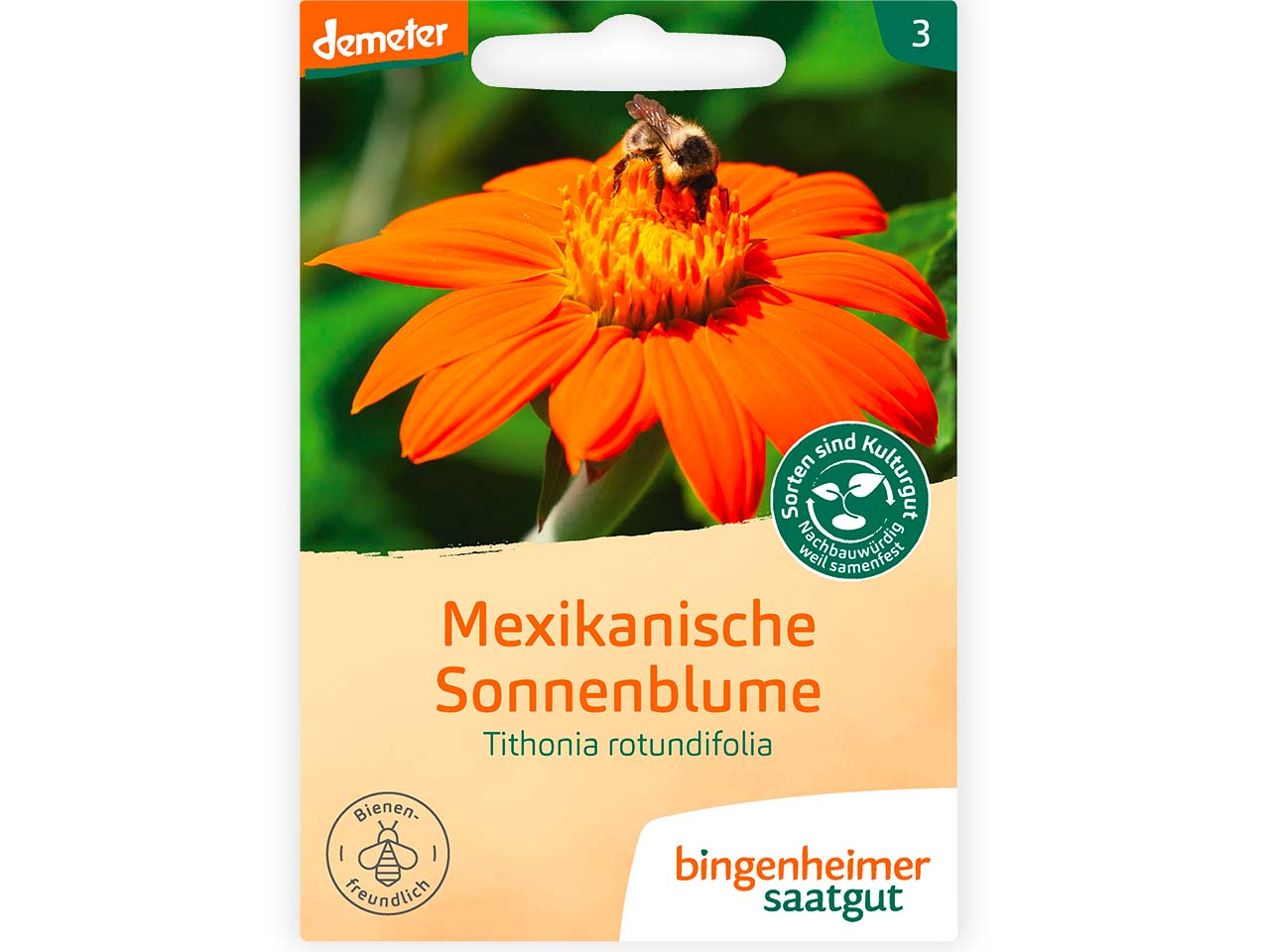 bingenheimer saatgut Bio-Samen Mexikanische Sonnenblume, Bienenfreundlich, 1 Stk.
