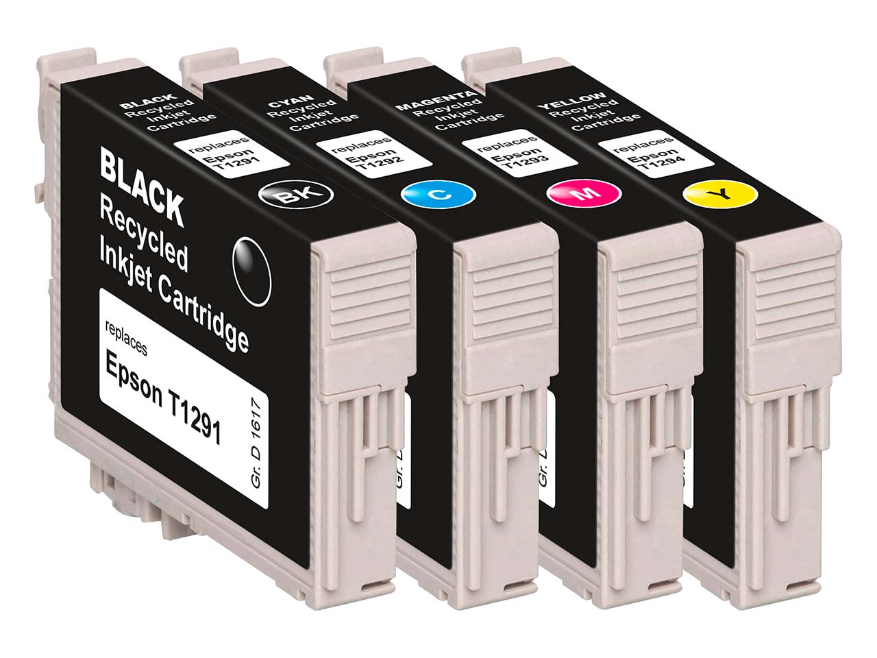 memo 4er Set Tintenpatronen ersetzt Epson T1295 schwarz, cyan, magenta, gelb