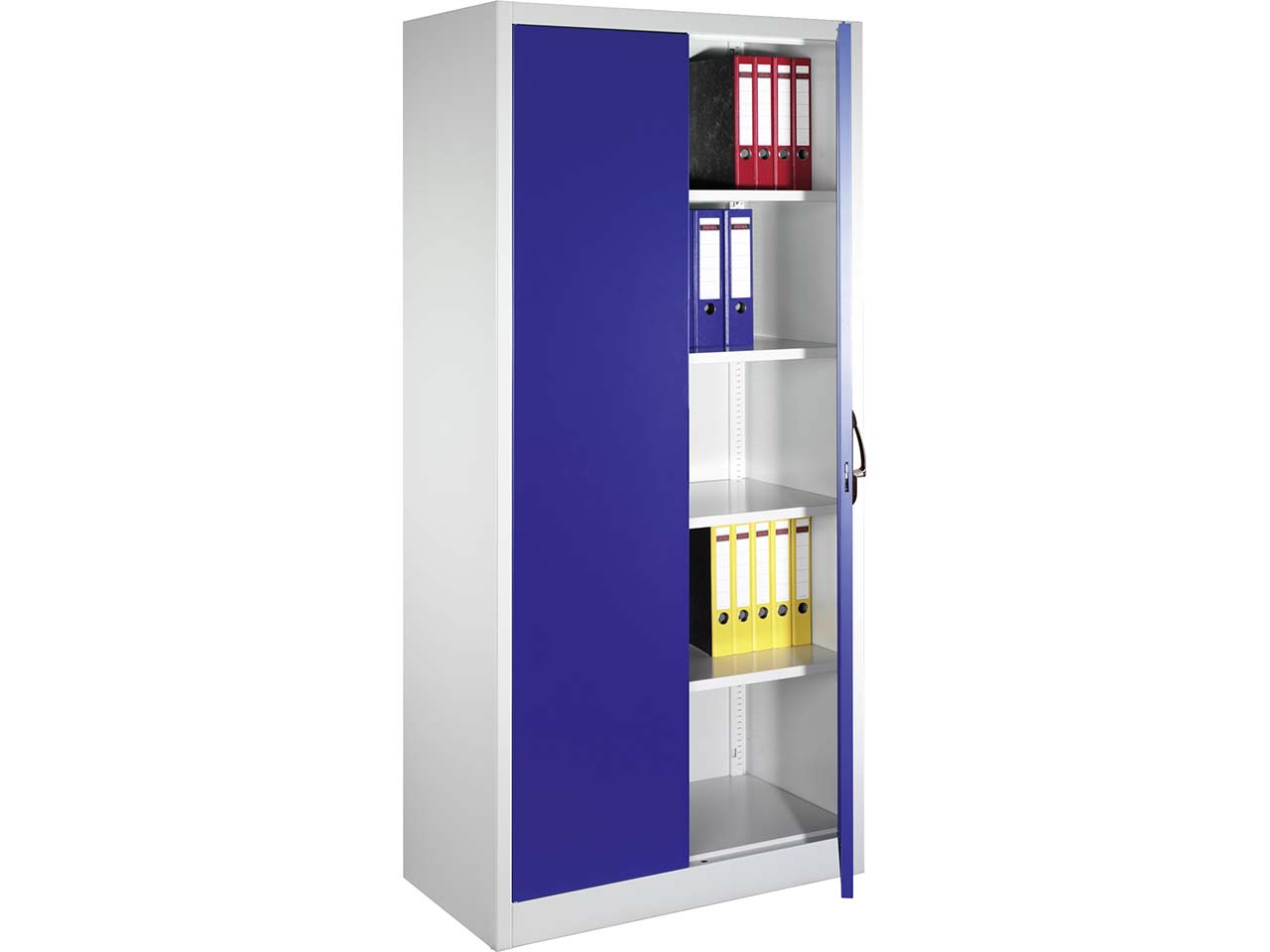 Flügeltürenschrank Lichtgrau/Enzianblau (BxTxH) 93x50x195cm