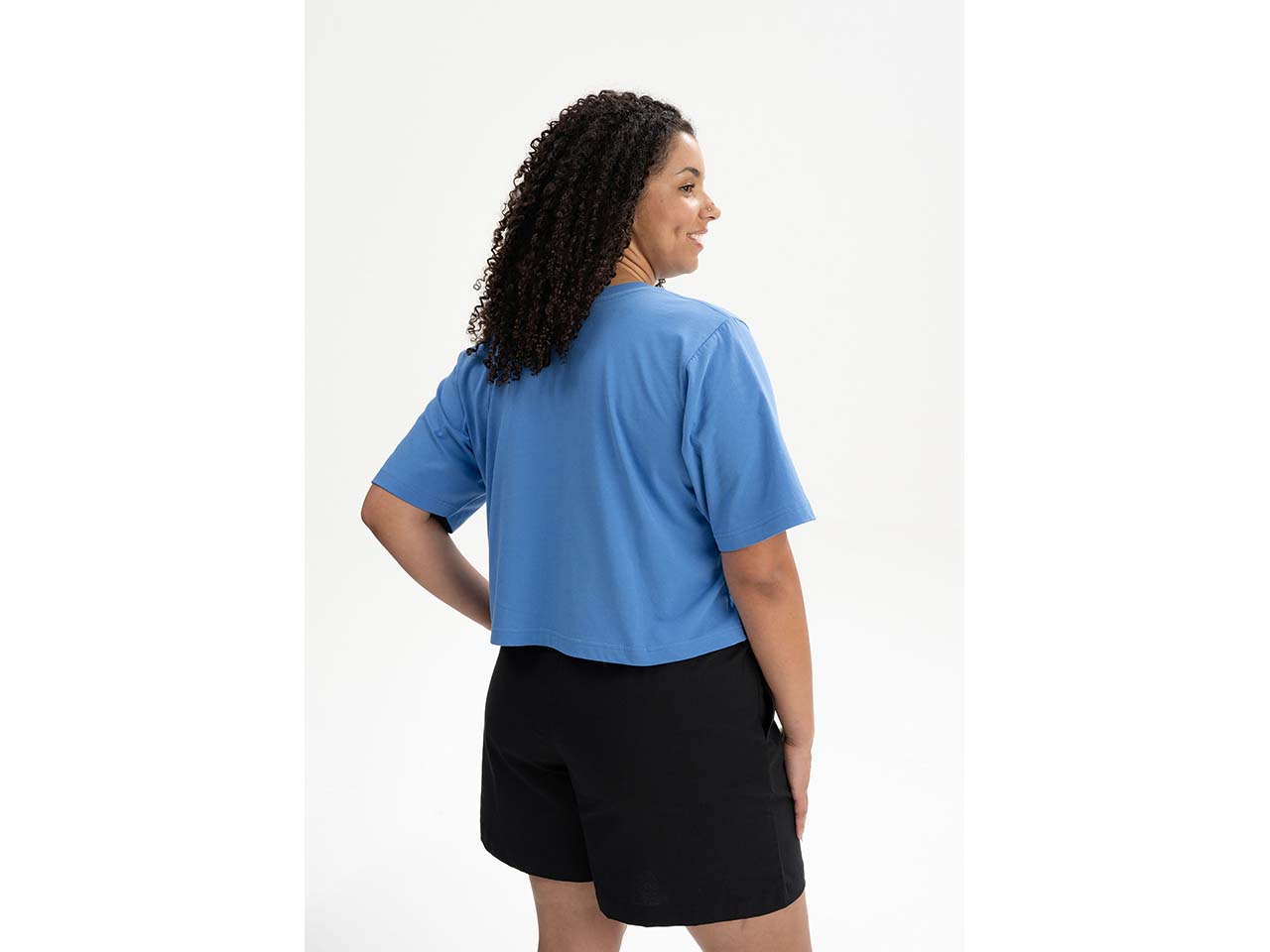 MELA Bio-Damen-T-Shirt "DESNA" mit Rundhalsausschnitt, azur, Gr. S