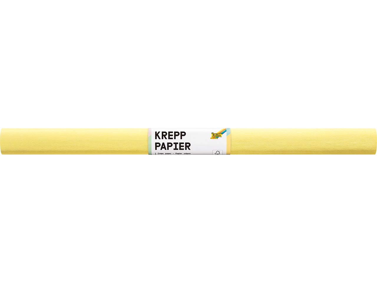 folia Krepppapier-Rollen, 50 cm x 2 m, 10 Rollen, hellgelb
