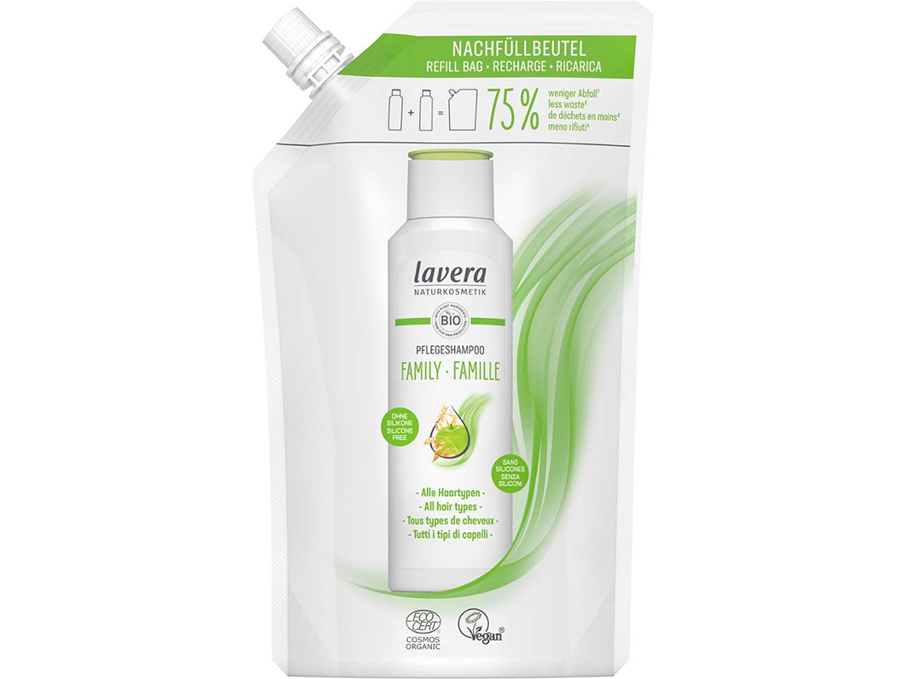 lavera Bio-Pflegeshampoo-Nachfüllbeutel "Family", 500 ml