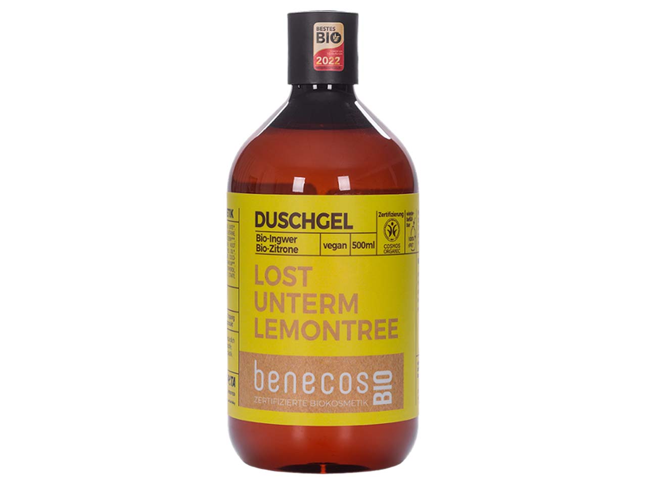 benecos Bio-Duschgel mit Bio-Ingwer und Bio-Zitrone, 500 ml