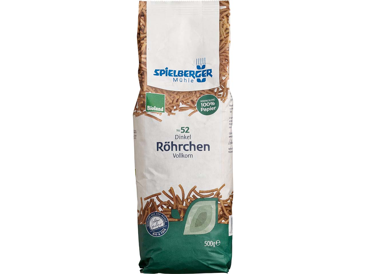 Spielberger Mühle Bio-Dinkel-Röhrchen Vollkorn, 500 g