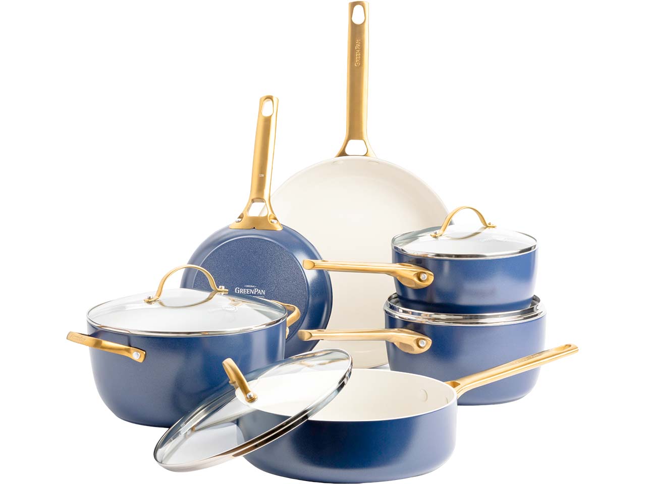 GreenPan Pfannen- & Topfset "Padova Reserve" 6er-Set, marineblau