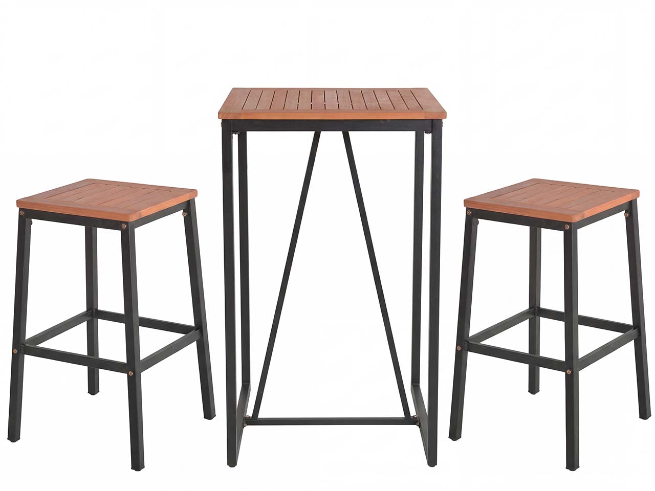 Gartenmöbel-Set "Bern" 3-tlg. 1 Bartisch 70 x 70 cm, 2 Barhocker