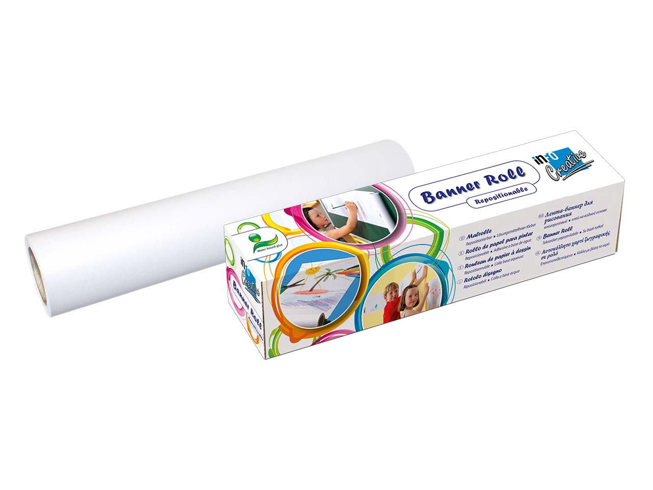 Info Creative Selbstklebende Malrolle blanko 0,3 x 12,2 m