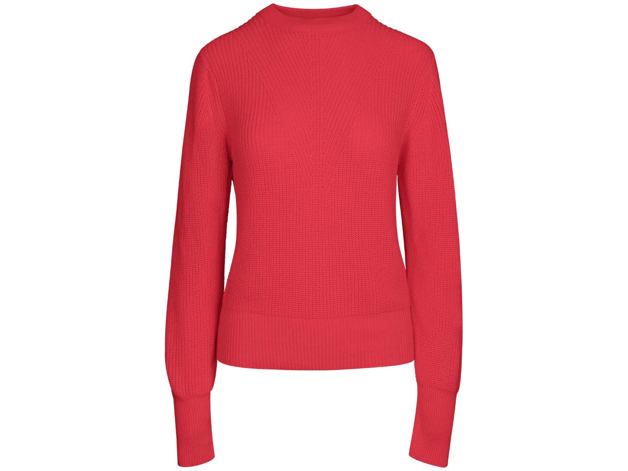 MELA Bio-Damen-Strickpullover "GAURI" mit Rundhalsausschnitt, poppy, Gr. S