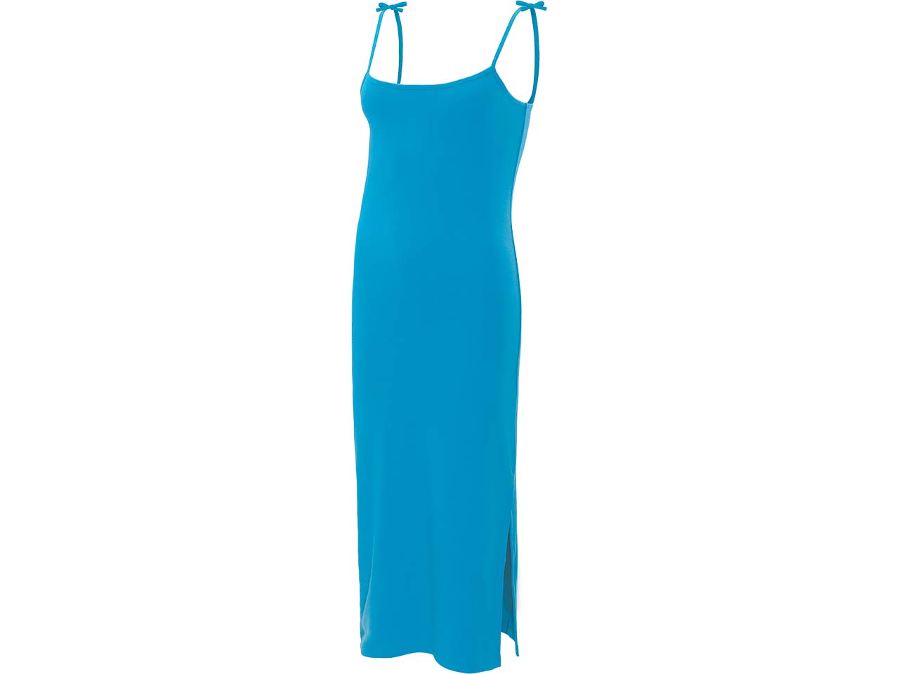 trueStory Bio-Damen-Midi-Kleid 'FRAYA' mit Bindeträgern, ocean blue, Gr. S