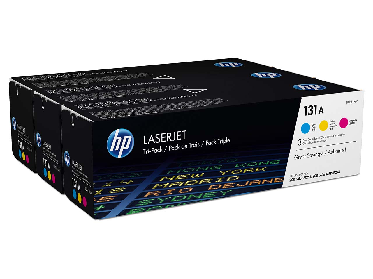 hp 3er Set Druckkassetten U0SL1AM, Nr. 131 cyan, magenta, gelb