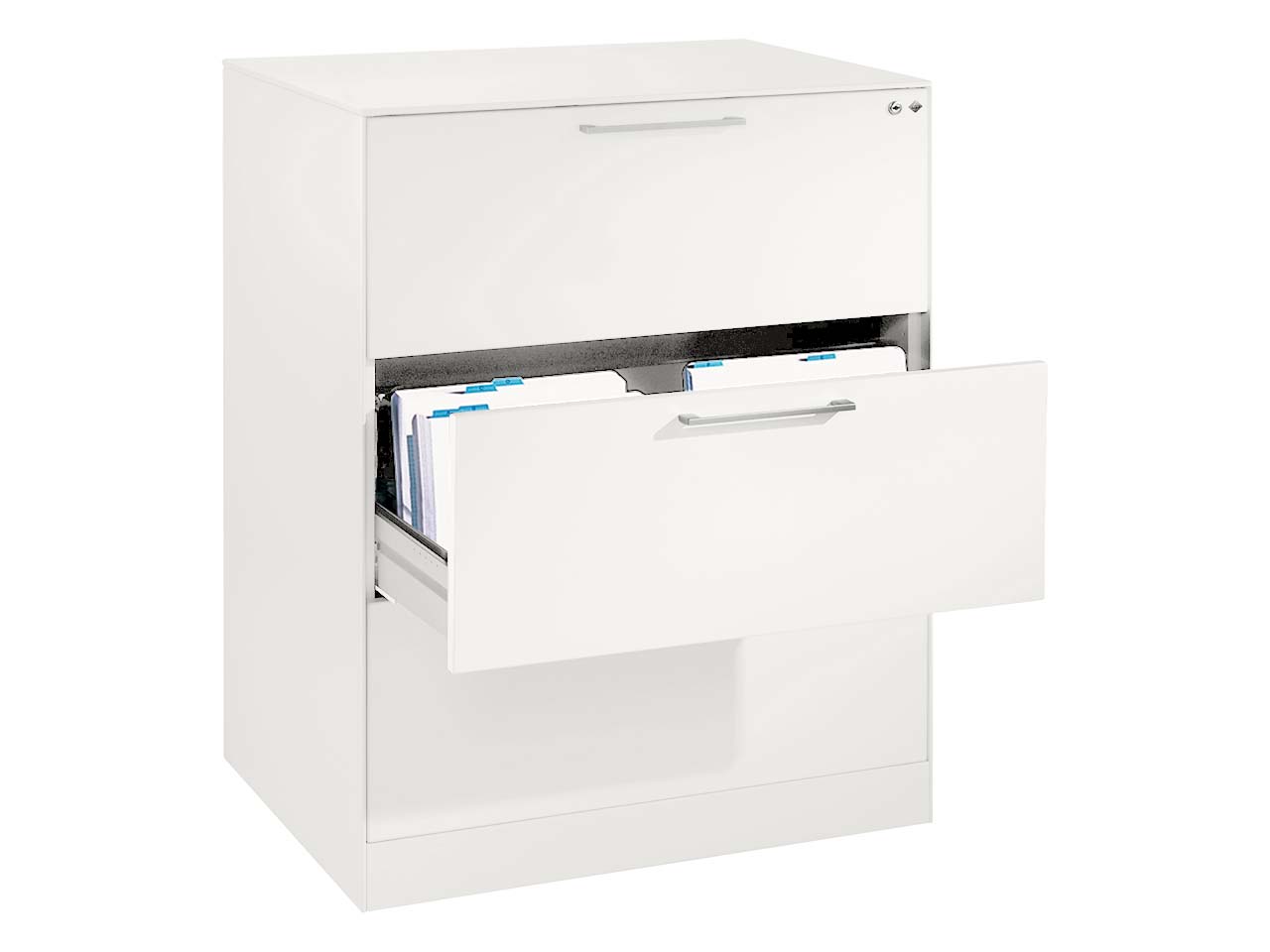 Schubladenschrank "Pureness" Höhe 101 cm  (BxT) 80 x 43,5, mit 3 Schubladen, weiß