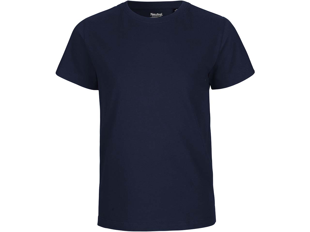 Neutral Bio-Kinder-T-Shirt mit Rundhalsausschnitt, navy, Gr. 128/134
