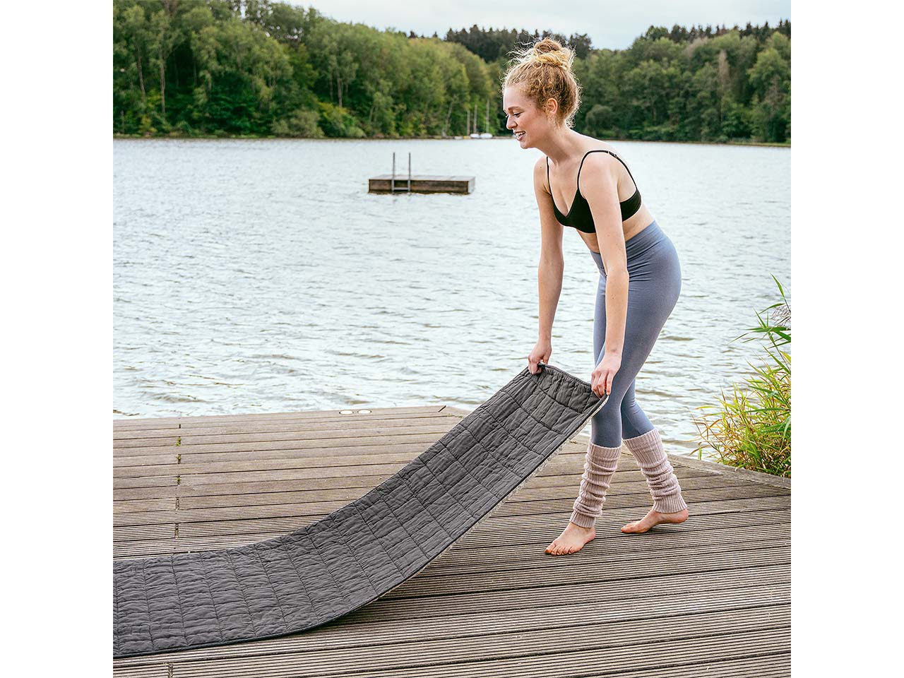 Living Crafts Bio-Yogamatte "TALLIN", 190 x 75 cm, charcoal