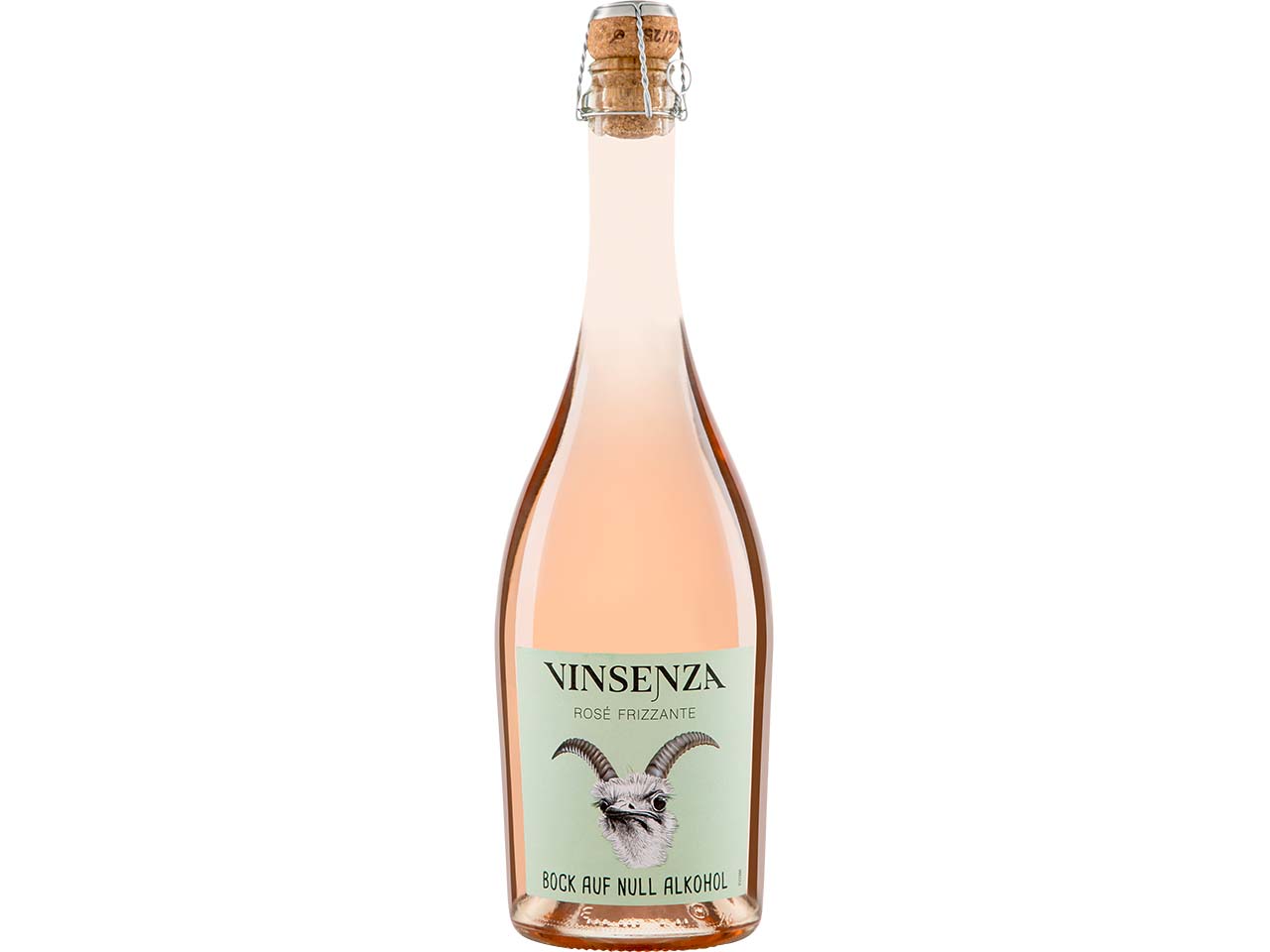 Alkoholfreier Bio-Perlwein Rosé VINSENZA Frizzante, 0,75 l