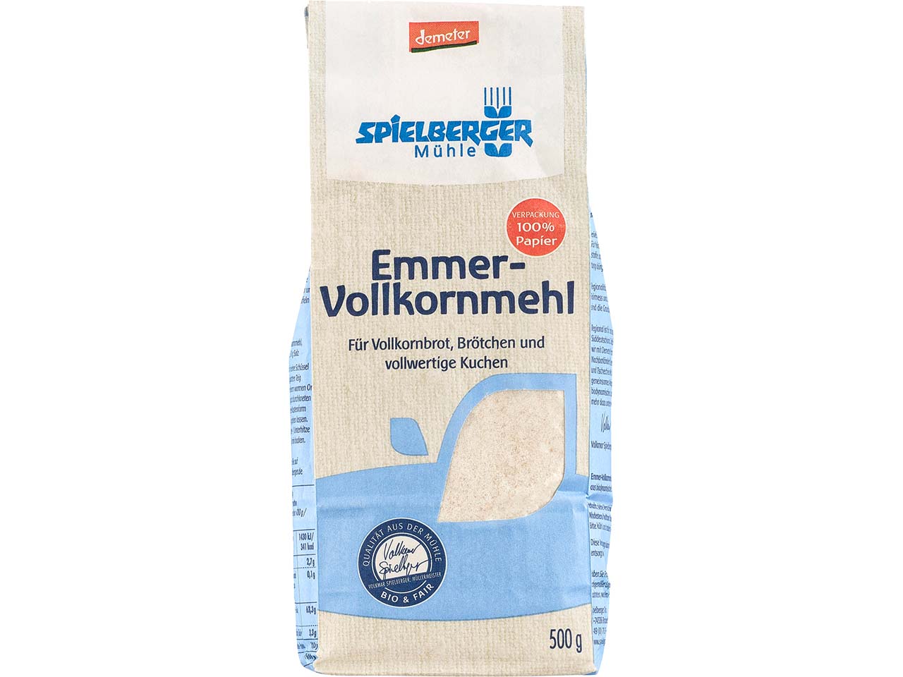 Spielberger Mühle Bio-Emmer-Vollkornmehl, 500 g