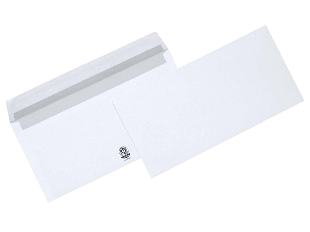 100 memo Briefumschläge 'Recycling Plus' DIN lang mit Haftklebung 80g