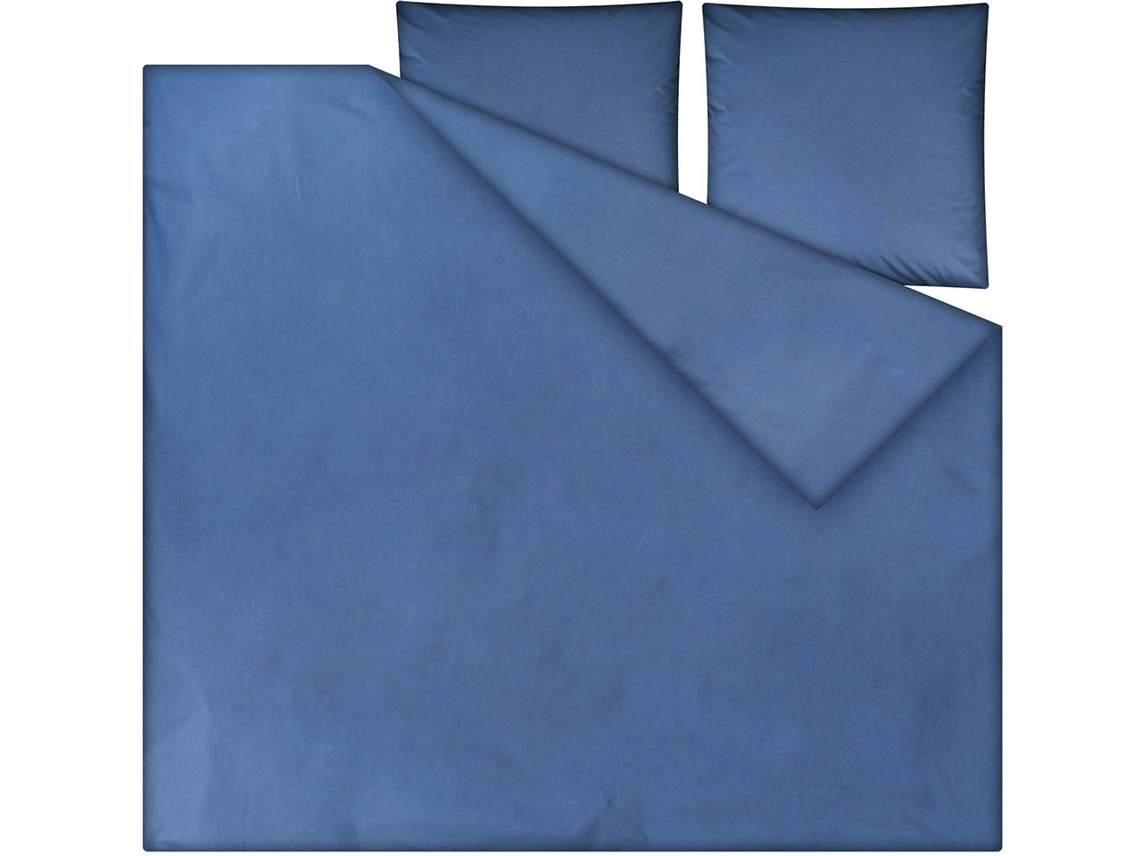 MELA Bio-Bettwäsche "MAJULI" aus Perkal, 3-tlg., 240 x 220/80 x 80 cm, blau
