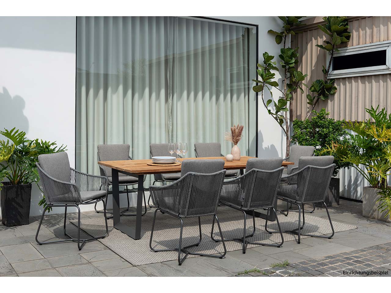 Gartenmöbel-Set "Opal" 8 Stühle, 1 Tisch 216 x 99