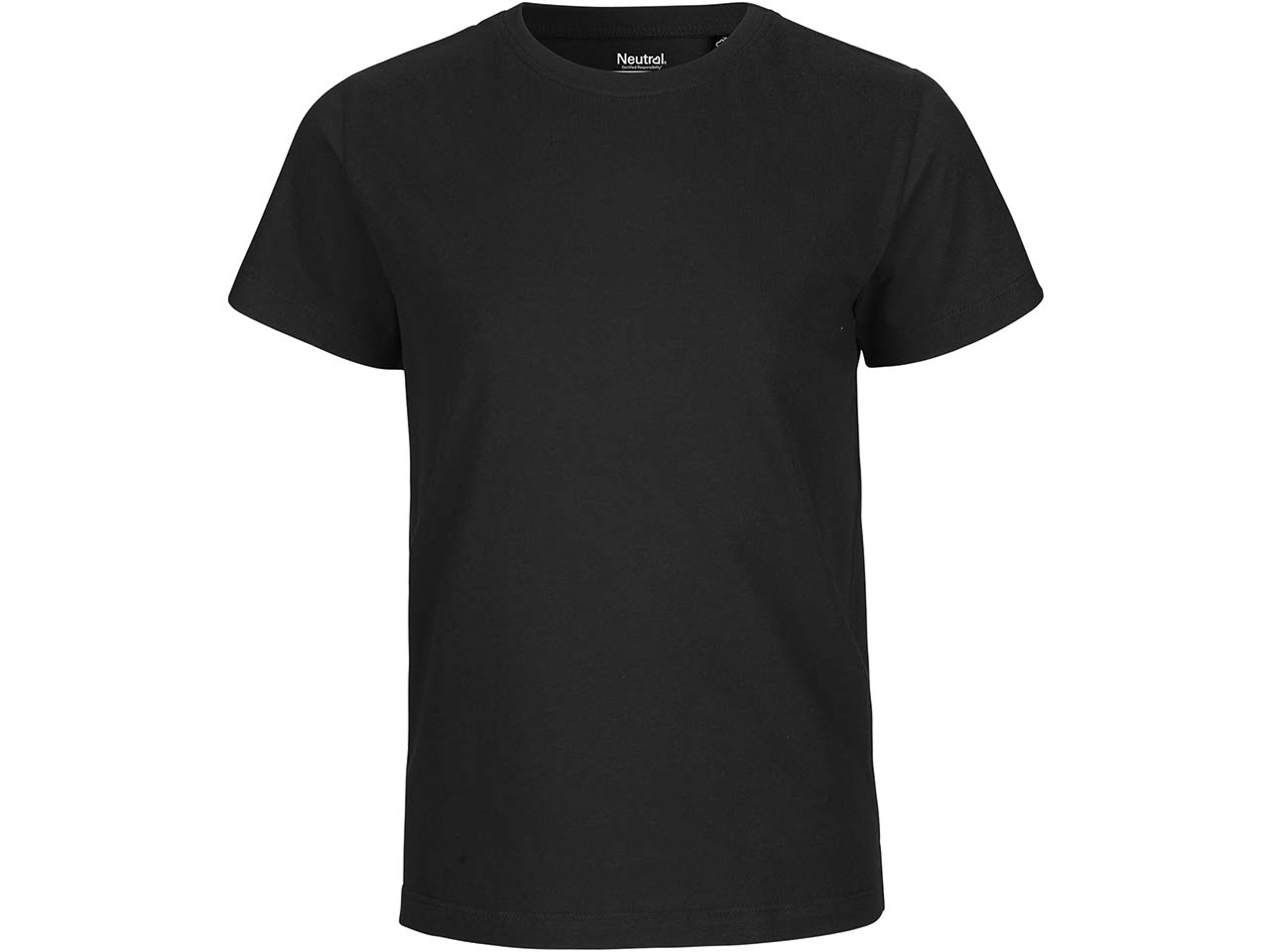 Neutral Bio-Kinder-T-Shirt mit Rundhalsausschnitt, black, Gr. 104/110