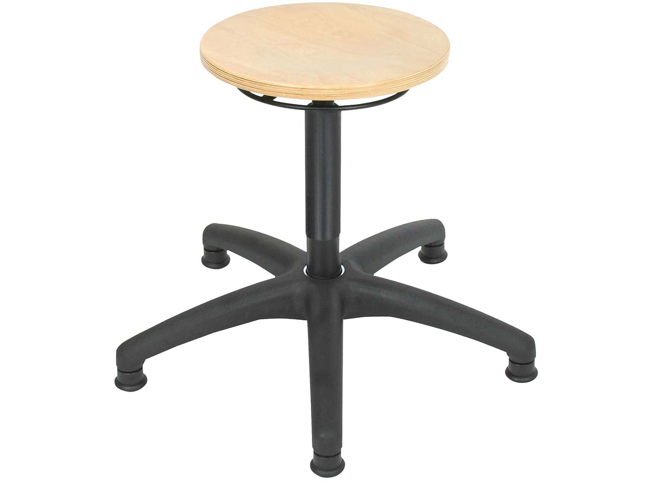 Drehhocker mit Sitz aus Buchenholz, höhe 410-600 mm