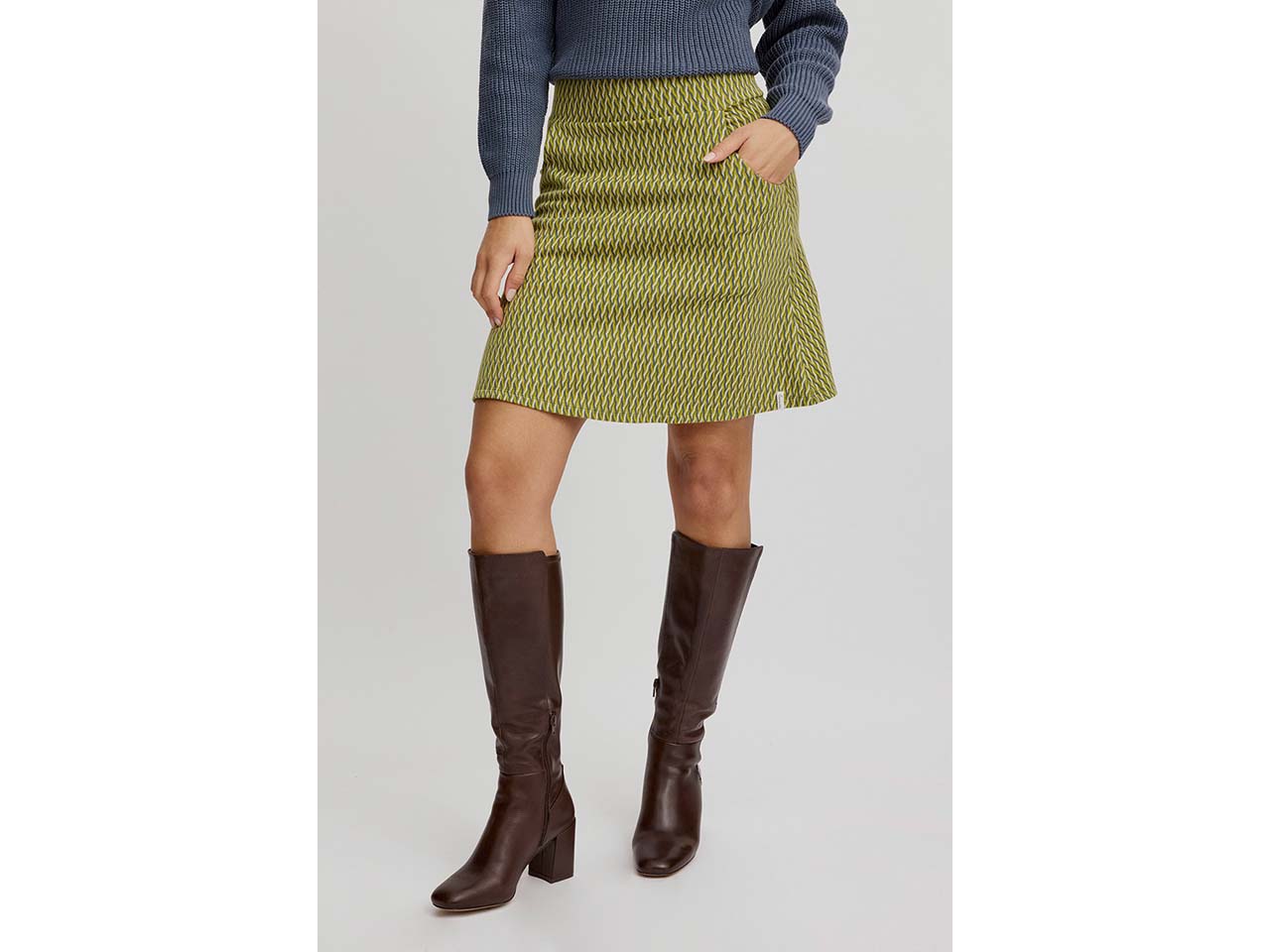 tranquillo Bio-Damen-Strickrock mit Seitentaschen, seaweed, Gr. M