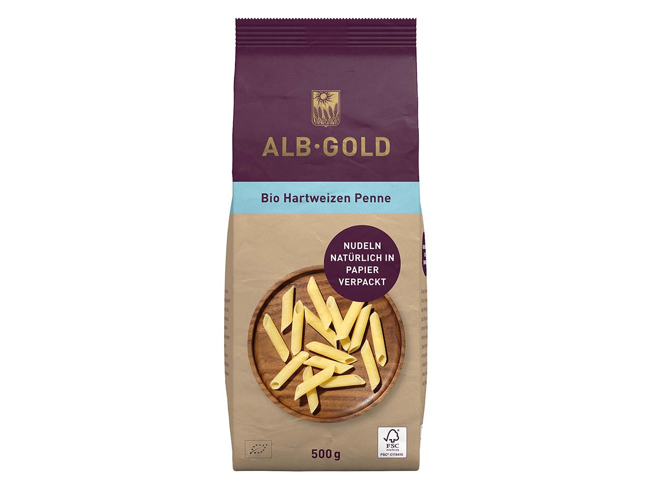 ALB-GOLD Bio-Hartweizen-Penne, 500 g
