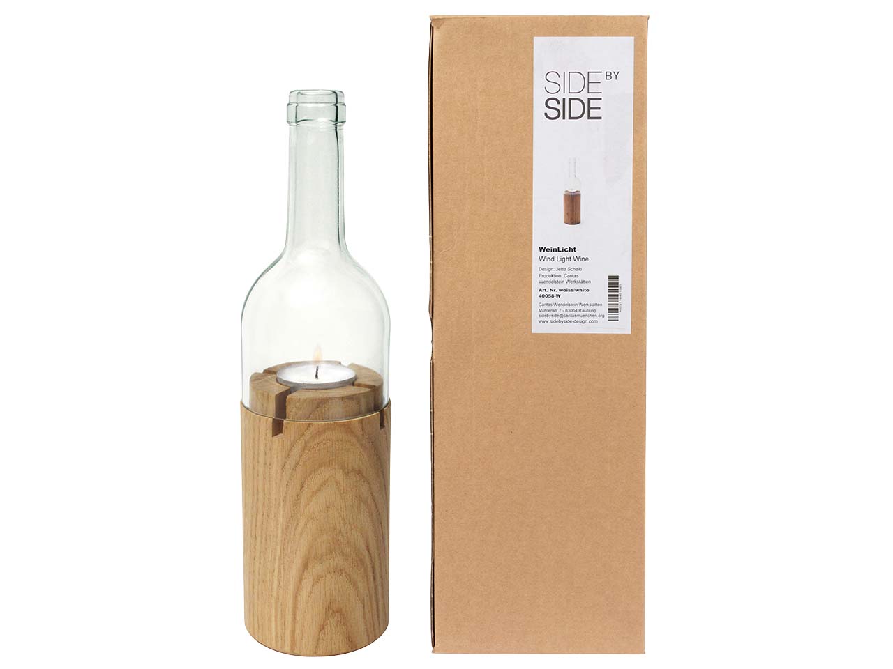 SIDE BY SIDE Windlicht "WeinLicht" klar