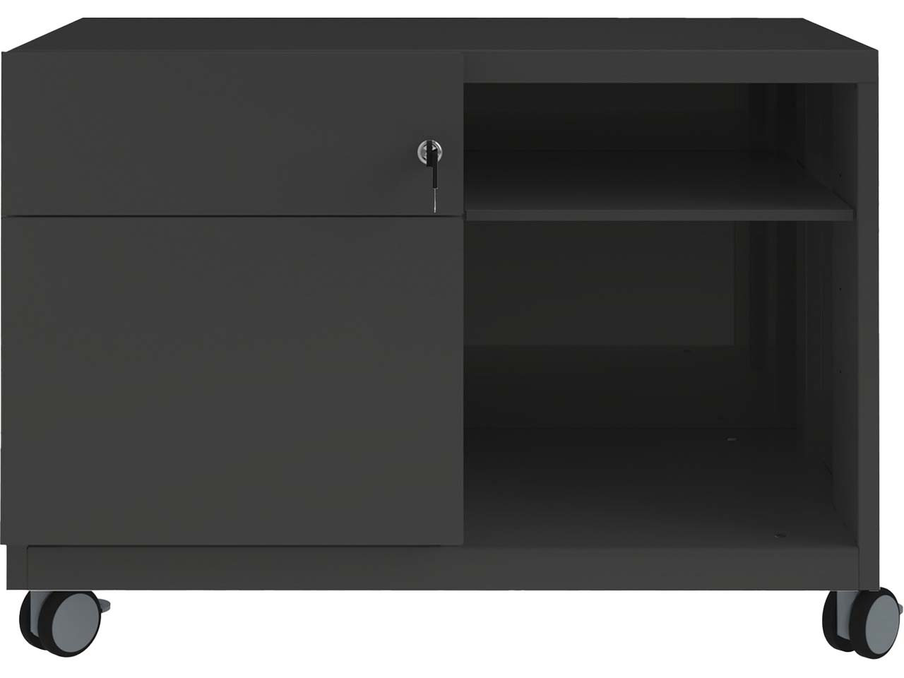 BISLEY Rollcontainer "Caddy Note™" Schubladen und Ziehgriff links, schwarz