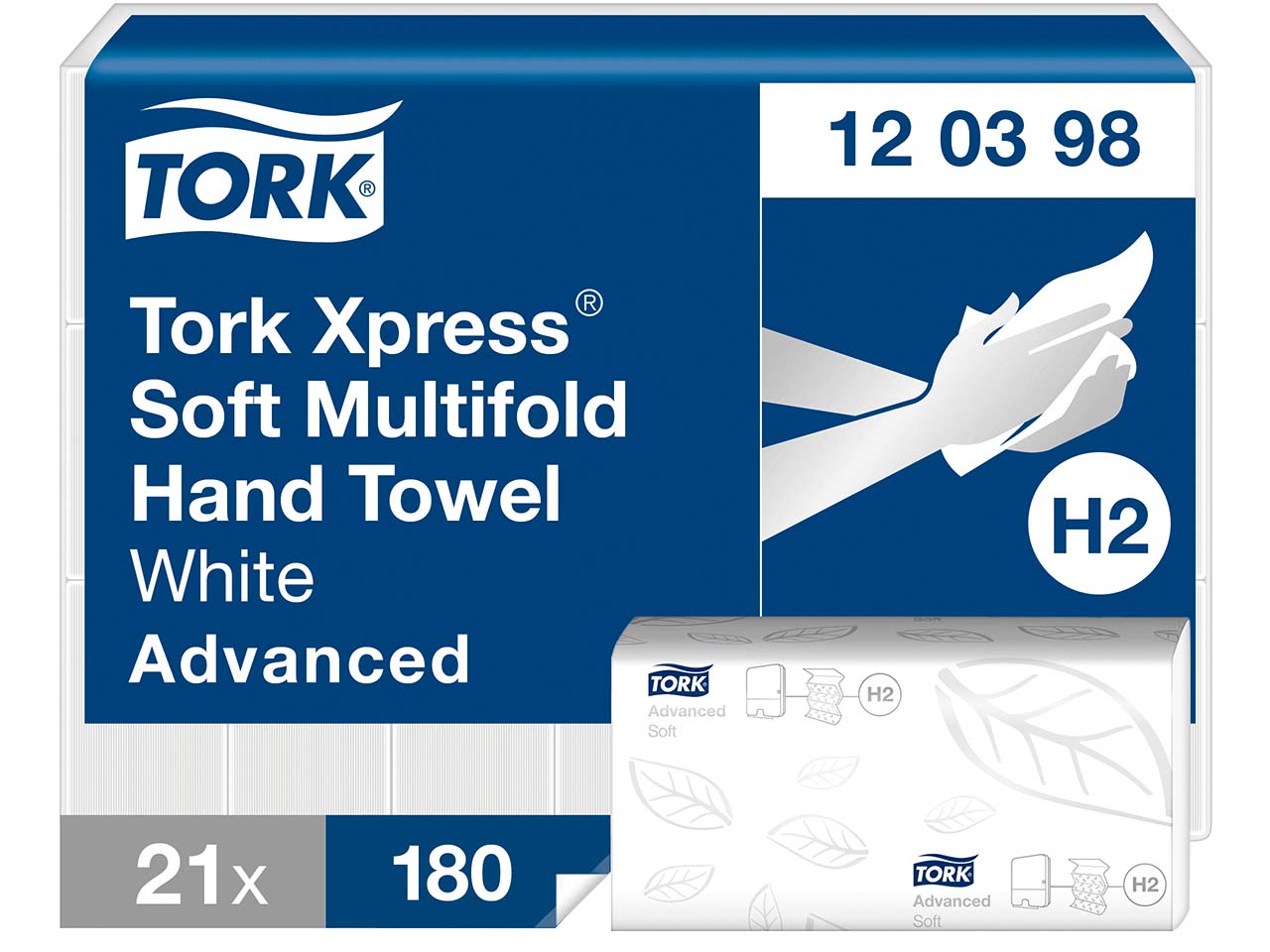 Tork Xpress Multifold-Papierhandtücher "Advanced H2" 21 x 180 Blatt, weiß