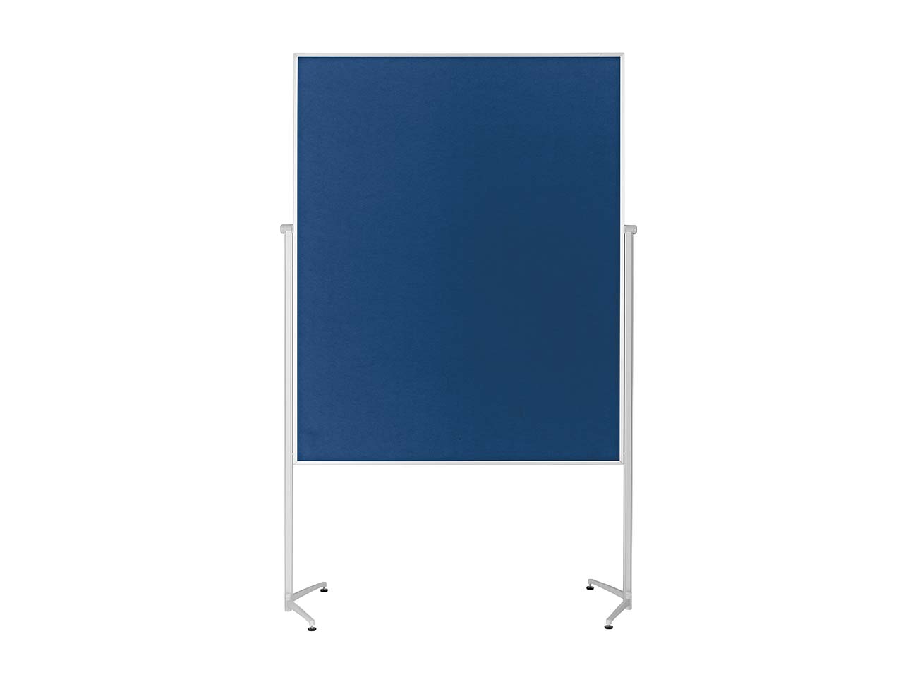 magnetoplan Moderationswand einteilig mit Alu-Fuß, Filz blau