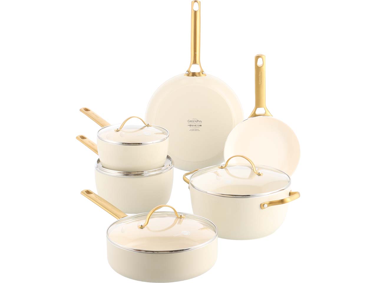 GreenPan Pfannen- & Topfset "Padova Reserve" 6er-Set, creme