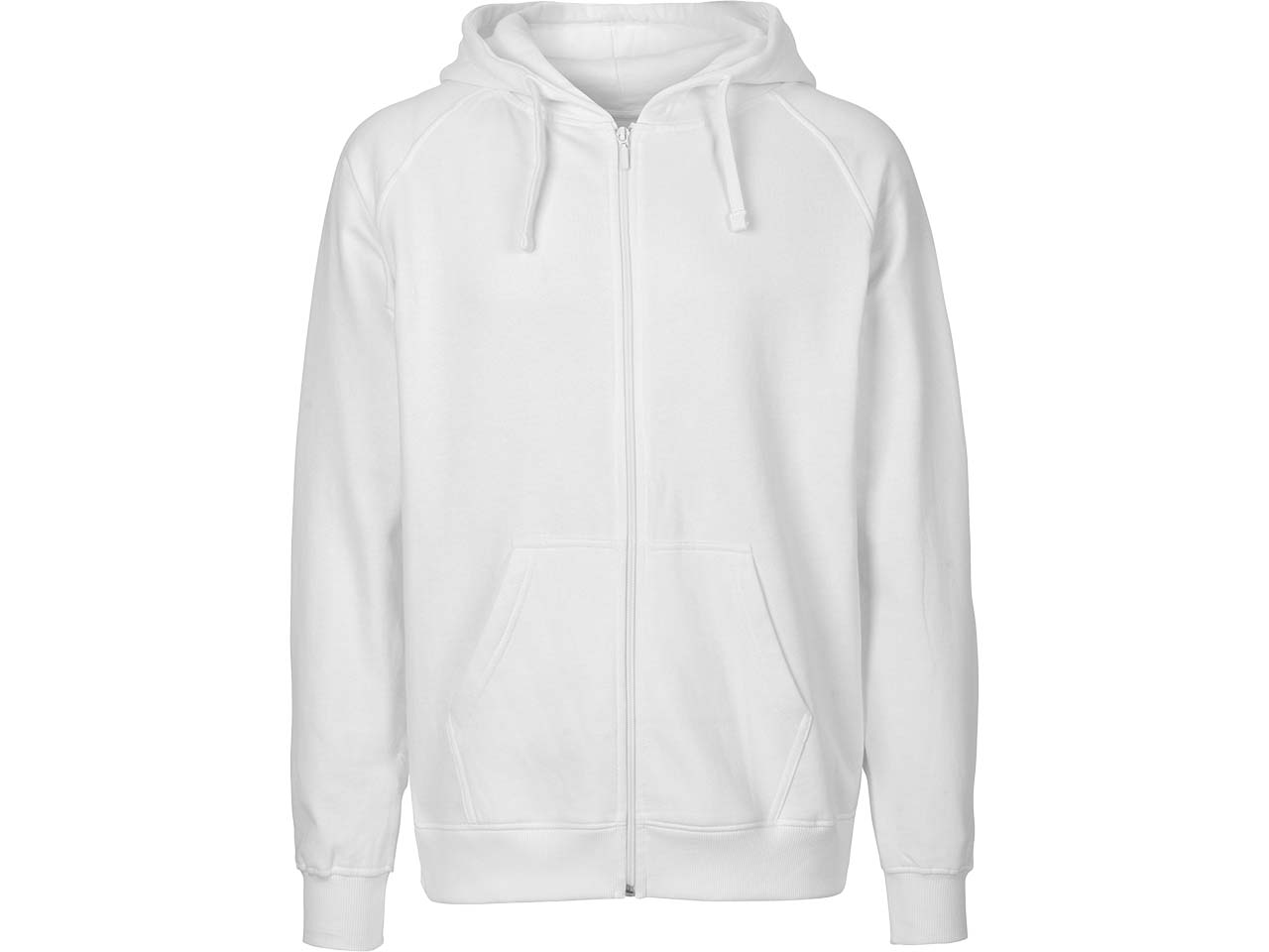 Neutral Bio-Unisex-Zip-Hoodie "Tiger Cotton" mit gebürstetem Fleece, white, Gr. M