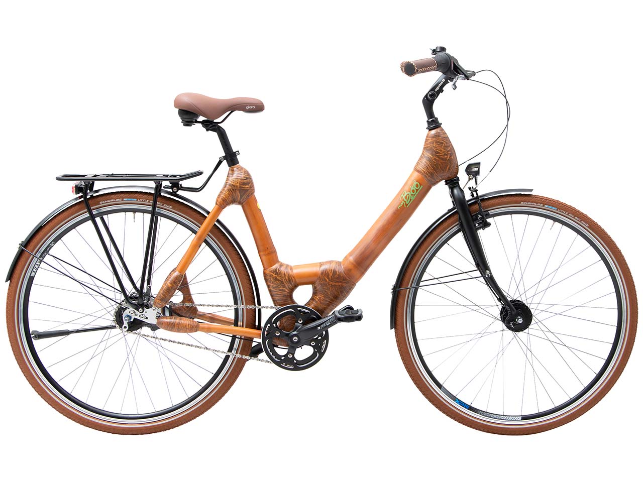 my Boo Bambusfahrrad "my Pra" Citybike mit Tiefeinsteigerrahmen, Rahmengröße 48