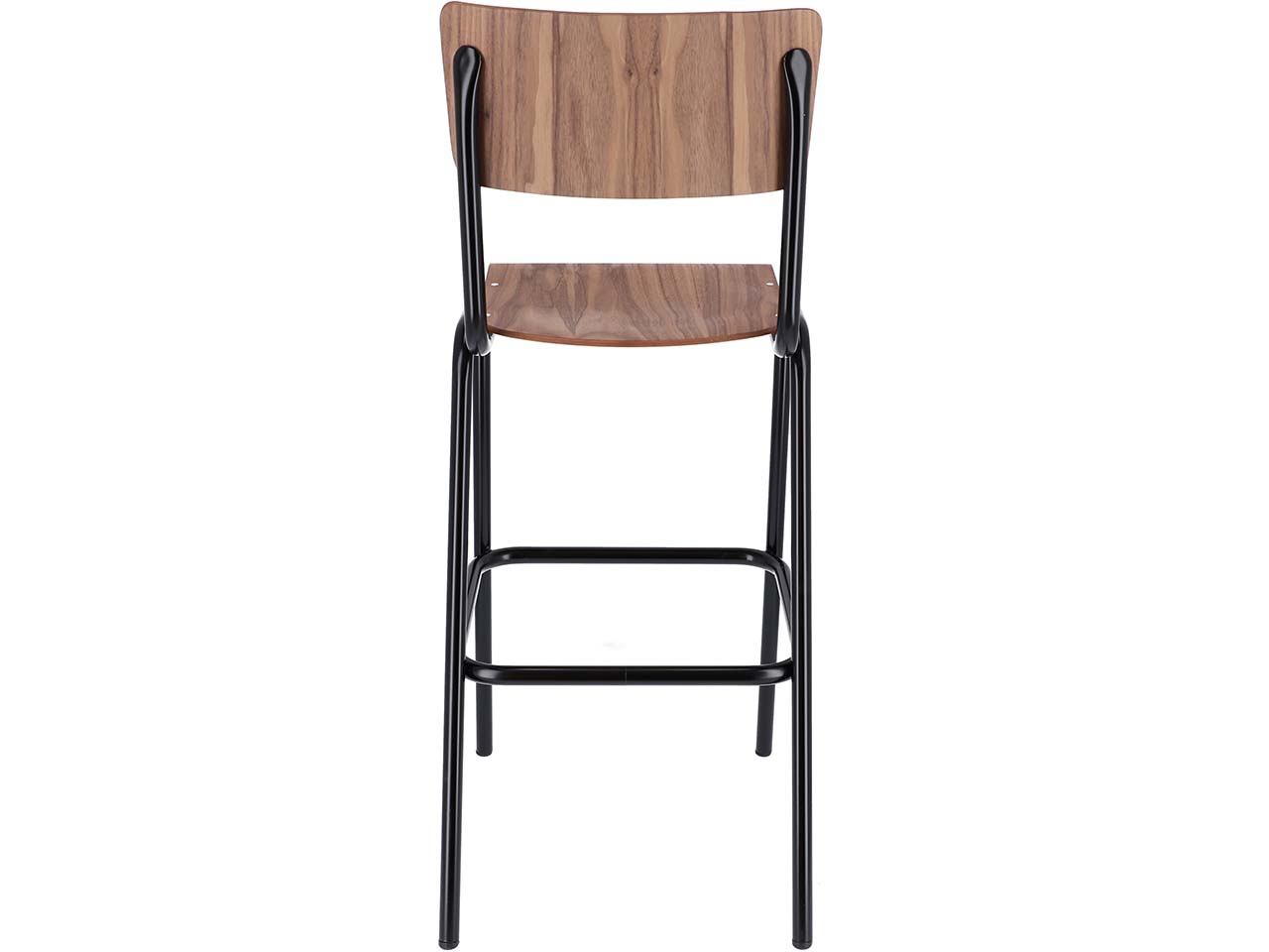 Jan Kurtz Barhocker "Zero" H 75 cm, aus Stahlrohr schwarz & Nussbaum