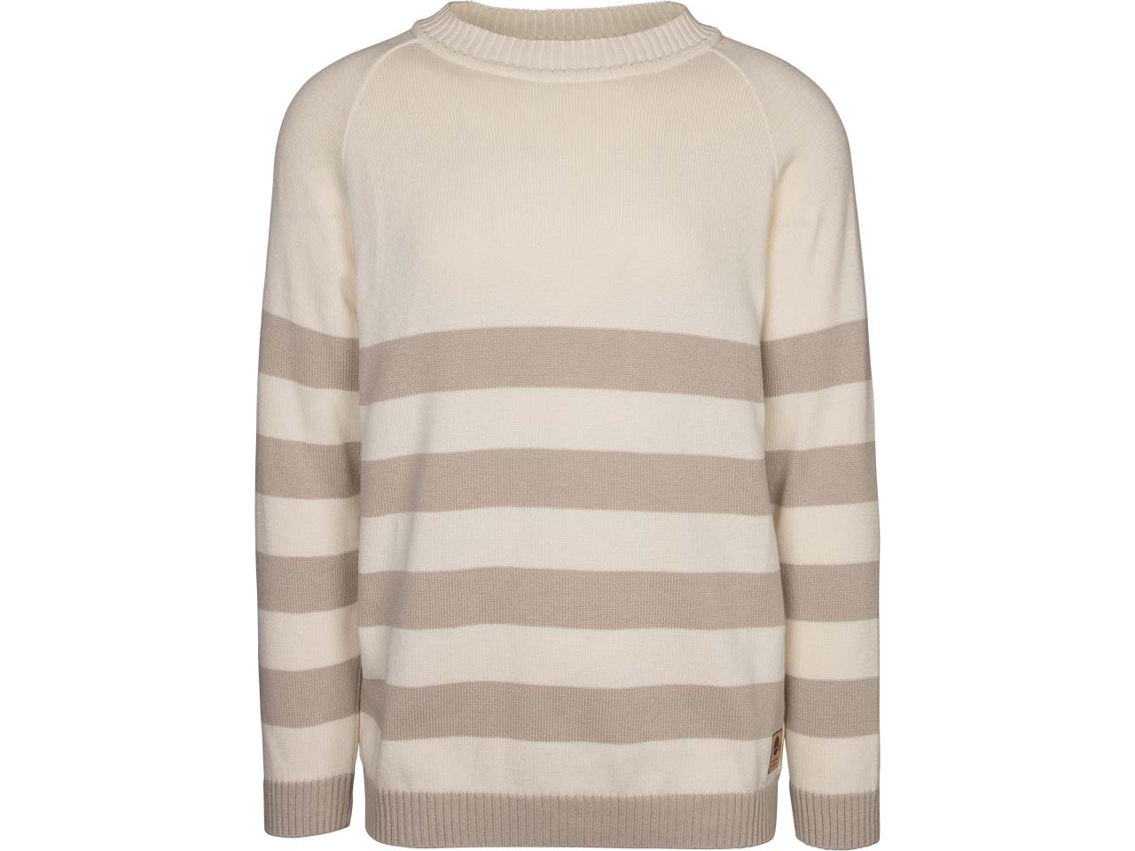 bleed Bio-Herren-Pullover "Yeah Stripes" mit Rundhalsausschnitt, weiß/grau, Gr. L