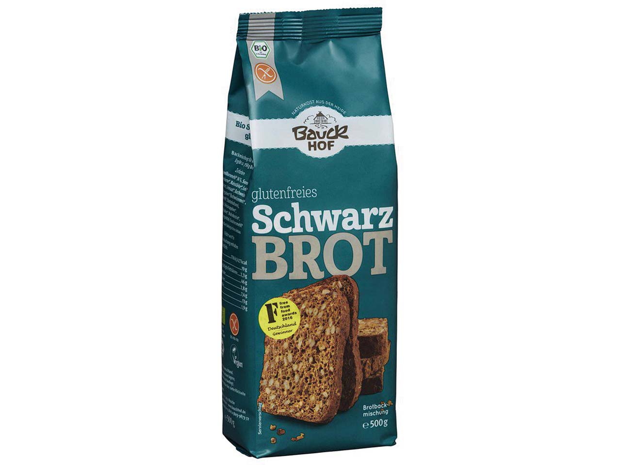 Bauckhof Bio-Backmischung "Schwarzbrot", glutenfrei, 500 g