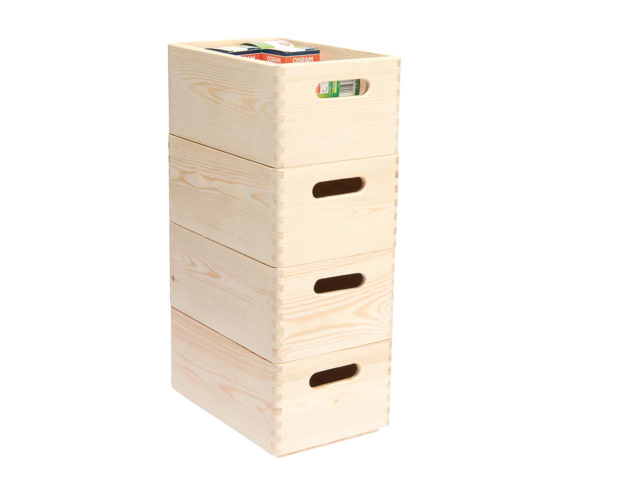 StapelBoxen-Set "Vent" 4x klein, massive Kiefer