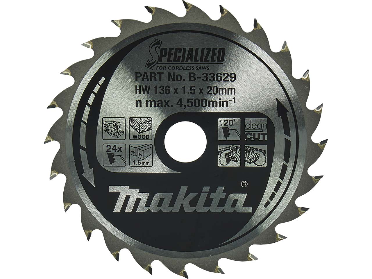 Makita Sägeblatt SPECIALIZED "B-33629" 136x20x24Z