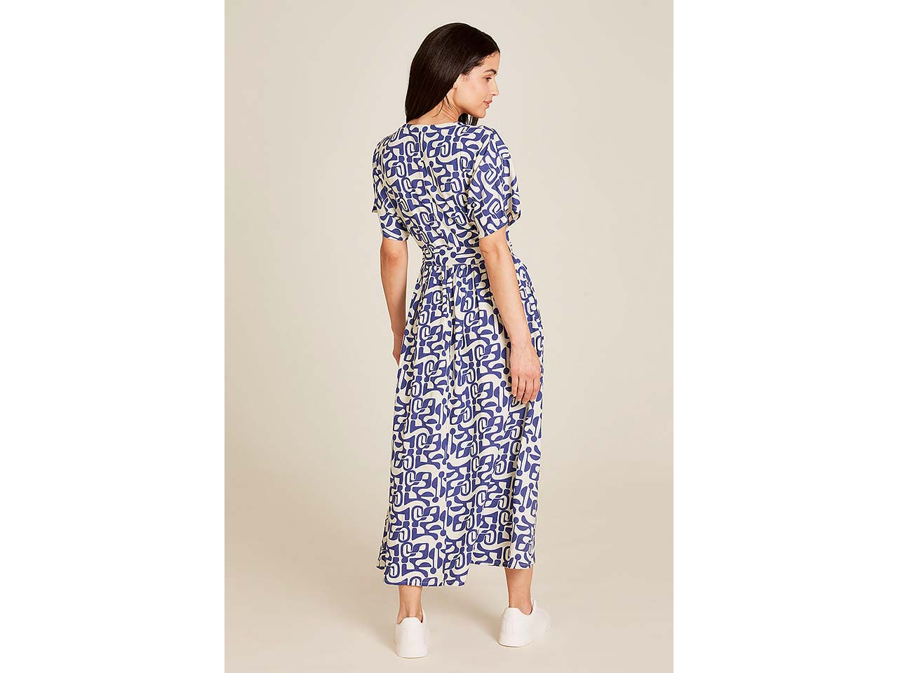 tranquillo Damen-Maxi-Kleid mit Bindegürtel, maze, Gr. 36
